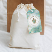 ティール（緑がかった色）ウミガメデザイン ギフトタグ