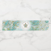 ティール(緑がかった色)ウミガメデザイン ペットボトルラベル (シングルラベル)