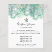 ティール（緑がかった色）ウミガメ チラシ (正面)