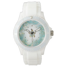 ティール（緑がかった色）ウミガメ 腕時計