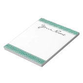 ティール(緑がかった色)ウータカラー抽象芸術アステカトバルプリントパタン ノートパッド (回転)