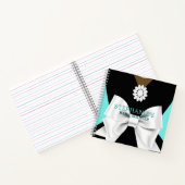 ティール（緑がかった色）エスニックティファニーテーマベビーシャワーゲストブック ノートブック (内部)