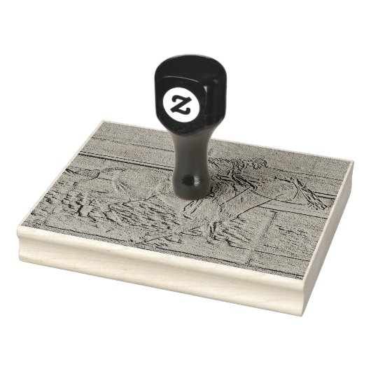 ティール（緑がかった色）エッチングルックホースレーシングシルエット ラバースタンプ (スタンプ)