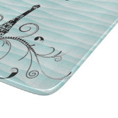 ティール(緑がかった色)エッフェルタワーフローリッシュカットボード カッティングボード (角)