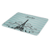 ティール(緑がかった色)エッフェルタワーフローリッシュカットボード カッティングボード (角)