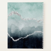 ティール（緑がかった色）、エメラルド、海軍、シルバージーデアゲ結婚ート プランナー手帳 (裏面)