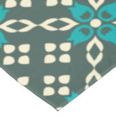 ティール（緑がかった色）エレガントとセージヴィンテージの幾何学的パターン テーブルクロス (アングル)