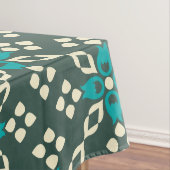 ティール（緑がかった色）エレガントとセージヴィンテージの幾何学的パターン テーブルクロス (インサイチュ)