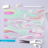 ティール（緑がかった色）エレガントとピンクの大理石のパターン 薄葉紙 (クラフト)