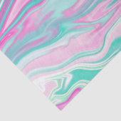 ティール（緑がかった色）エレガントとピンクの大理石のパターン 薄葉紙 (詳細)