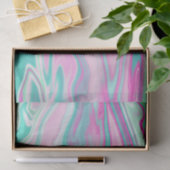 ティール（緑がかった色）エレガントとピンクの大理石のパターン 薄葉紙 (ギフト)