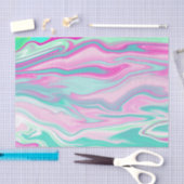 ティール（緑がかった色）エレガントとピンクの大理石のパターン 薄葉紙 (クラフト)