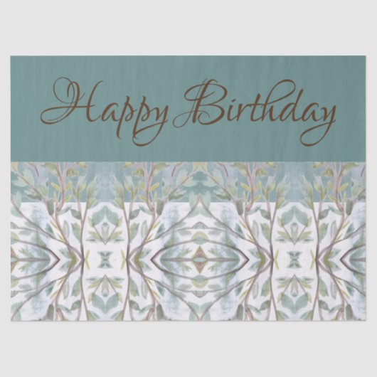 ティール（緑がかった色）エレガントとブラウン 薄葉紙 (正面)