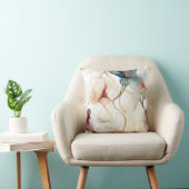 ティール(緑がかった色)エレガントとブルゴーニュフローラ枕 クッション (椅子)