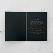 ティール（緑がかった色）エレガントと金ゴールドメタリック90誕生日 カード (内部)