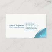 ティール(緑がかった色)エレガントウォーター色ヨガ瞑想インストラクター 名刺 (裏面)