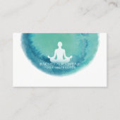 ティール(緑がかった色)エレガントウォーター色ヨガ瞑想インストラクター 名刺 (正面)