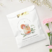 ティール(緑がかった色)エレガントオレンジグリーンカクテルブライダルシャワー フェイバーバッグ (封をした状態)