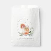 ティール(緑がかった色)エレガントオレンジグリーンカクテルブライダルシャワー フェイバーバッグ (正面)