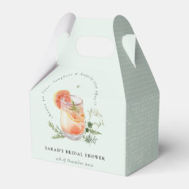 ティール(緑がかった色)エレガントオレンジグリーンカクテルブライダルシャワー フェイバーボックス