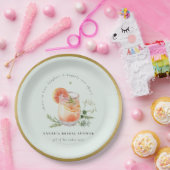 ティール（緑がかった色）エレガントオレンジグリーンカクテルブライダルシャワー ペーパープレート (パーティー)