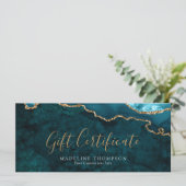 ティール（緑がかった色）エレガントギフト券ギフトカード (スタンド正面)