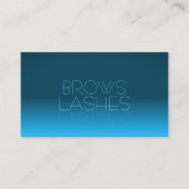 ティール(緑がかった色)エレガントグラディエントシック鏡フォントと写真 名刺 (正面)