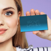 ティール（緑がかった色）エレガントグラディエントシック鏡フォントと写真 名刺