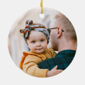 ティール(緑がかった色)エレガントグリッターブルーグリーンモノグラム セラミックオーナメント (裏面)