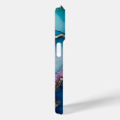 ティール(緑がかった色)エレガントグリッター大理石iPhone 15 Proケース Case-Mate iPhoneケース (裏面 / 右)