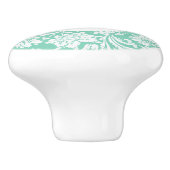ティール(緑がかった色)エレガントグリーンとホワイトダマスク2パターン セラミックノブ (側面)
