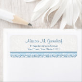 ティール(緑がかった色)エレガントグリーンアーツ&クラフツ差出人住所 ラベル (インサイチュ)