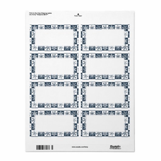 ティール(緑がかった色)エレガントグリーンウィンターホリデースノーフレーク ラベル (フルシート)