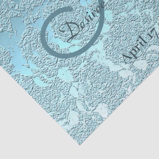 ティール(緑がかった色)エレガントグリーンウェディングレセプションモノグラム 薄葉紙 (詳細)