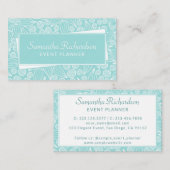 ティール(緑がかった色)エレガントグリーンホワイト名刺 名刺 (正面/裏面)