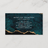 ティール（緑がかった色）エレガントグリーンマーブルアゲテゲード ロイヤリティカード (裏面)