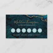 ティール（緑がかった色）エレガントグリーンマーブルアゲテゲード ロイヤリティカード (正面)