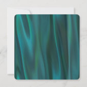 ティール(緑がかった色)エレガントサテンと孔雀結婚式招待状 招待状 (裏面)