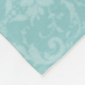 ティール(緑がかった色)エレガントダマスクパーソナライズされたフリースブランケット フリースブランケット (角)