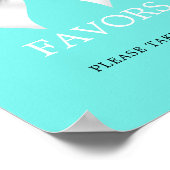 ティール（緑がかった色）エレガントティファニーベビーシャワーゲストウィズサイン ポスター (角)