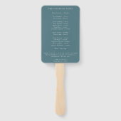 ティール(緑がかった色)エレガントテラコッタネイビーボホフローラプログラム ハンドファン (裏面)