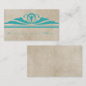 ティール(緑がかった色)エレガントデコ座席表 プレイスカード (正面/裏面)