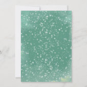 ティール(緑がかった色)エレガントバウブルホリデーウェディング日付を保存 セーブザデート (裏面)