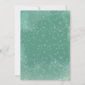 ティール（緑がかった色）エレガントバウブルムーンベストワンダフルタイムイヤーパーティー 招待状 (裏面)