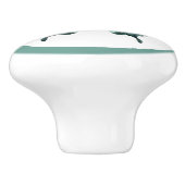 ティール（緑がかった色）エレガントバタフライターコイズブルードロワノブ セラミックノブ (側面)