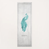 ティール(緑がかった色)エレガントピーコックヨガマット ヨガマット (正面)