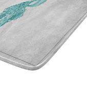 ティール(緑がかった色)エレガントピーコパーソナライズされたック切削ボード カッティングボード (角)