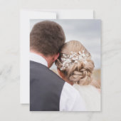 ティール（緑がかった色）エレガントフラワー「日付を保存」カード ノートカード (裏面)