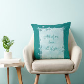 ティール（緑がかった色）エレガントブルースパークルフレームバレンタイン クッション (椅子)