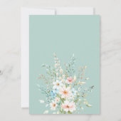 ティール（緑がかった色）エレガントボホシックワイルドフラワーフローラ結婚ズ 招待状 (裏面)